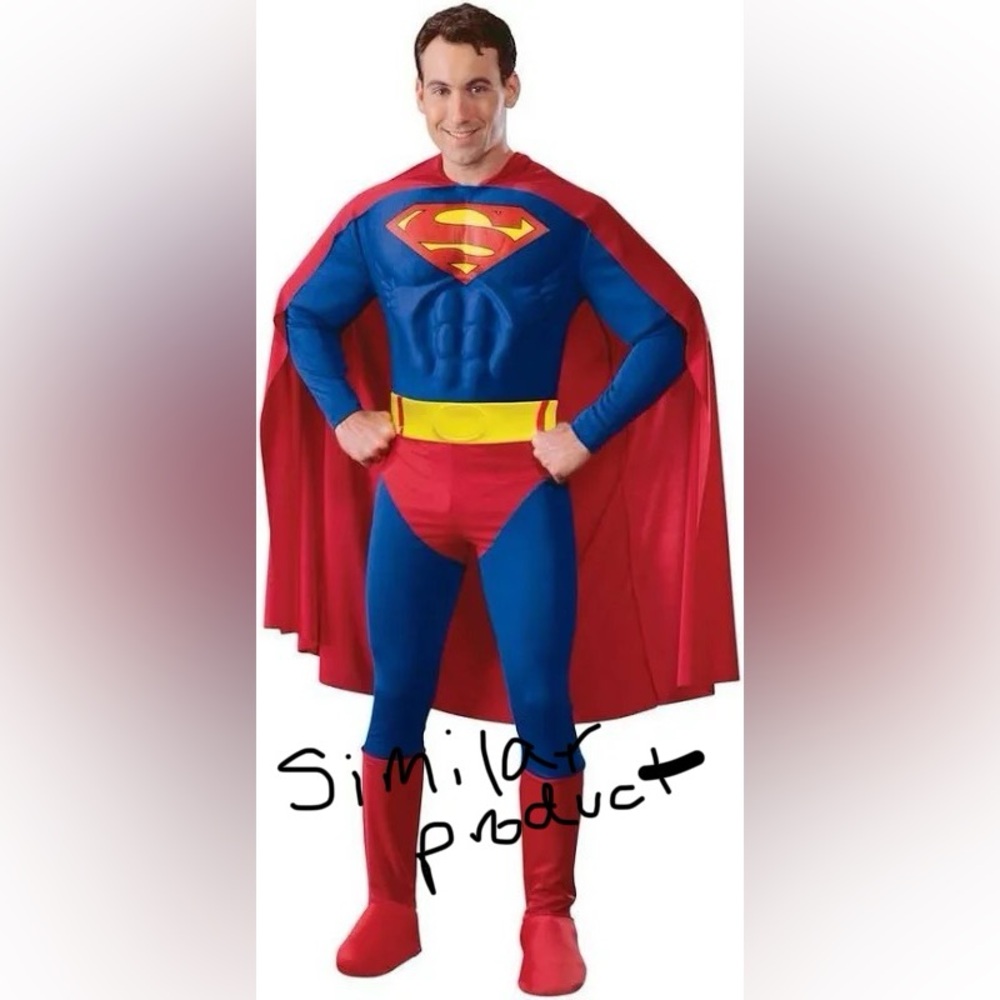 Men's Blue and Red Superhero Suit